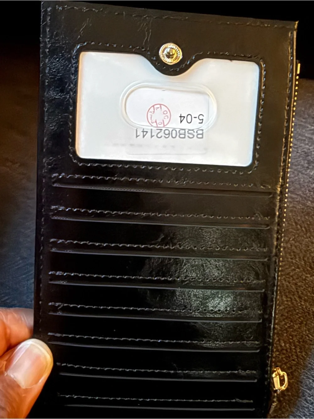New Bostanten Red Leather Women's Wallet with Black Snap - Branded B Logo